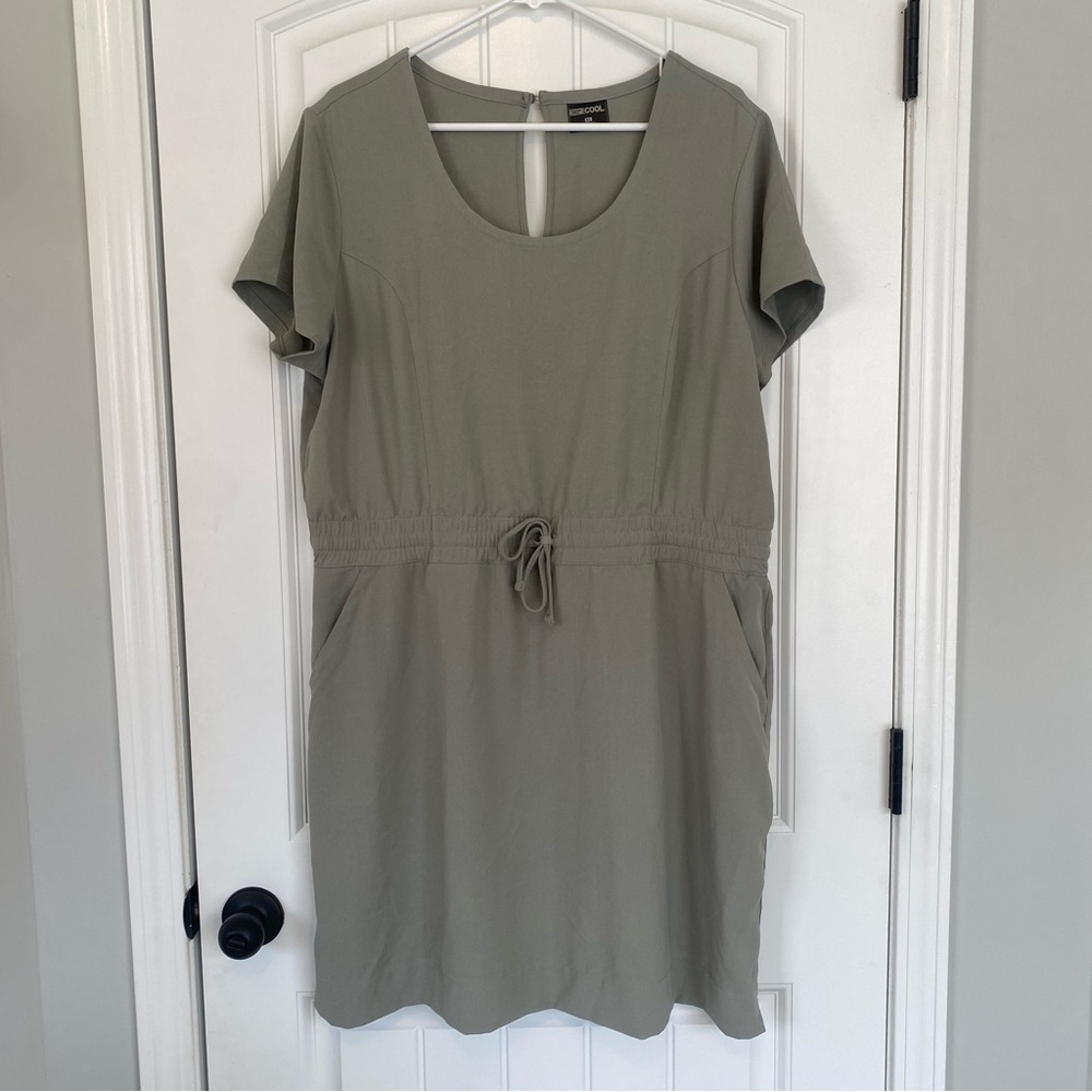 32 Degrees Cool Women's Grey Elastic/Adjustable Waist Short Sleeve Dress Size XL